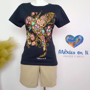 Playera Colibrí floral T-M