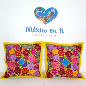 Funda para cojín bordado istmeño