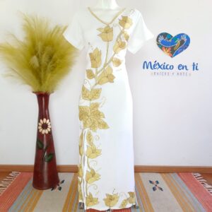 Vestido Flor Dorada T-Ext G (40)